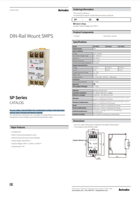 AUTONICS SP CATALOG SP SERIES: DIN-RAIL MOUNT SMPS